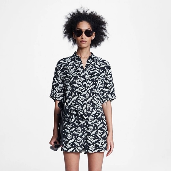 rag & bone Pants - NWT Rag + Bone Black & White Floral Surplus Romper Short Sleeve $425 Size 6